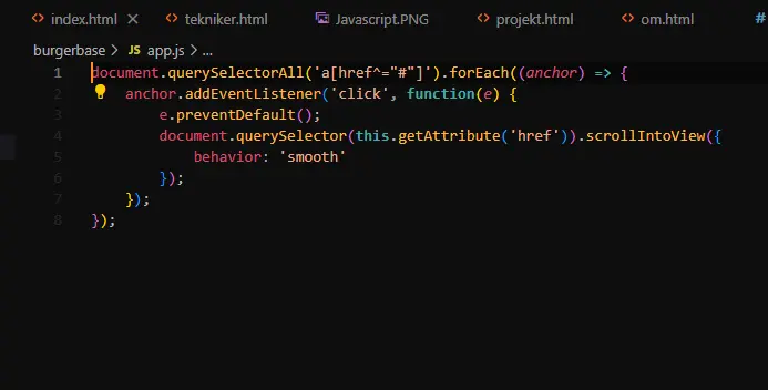 Bild på JavaScript kod